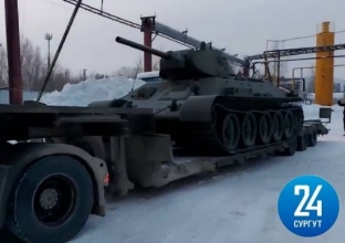 В Сургут привезли легендарный танк Т-34